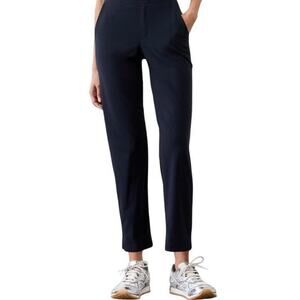 Athleta Women 0 Brooklyn Mid‎ Rise Ankle Pant Black Jogger Trouser Travel Pants